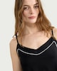 image 2 of F&F Contrast Trim Short Pyjama Set in Black