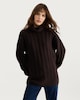 image 3 of F&F Cable Knit Roll Neck Jumper with Wool in Brown