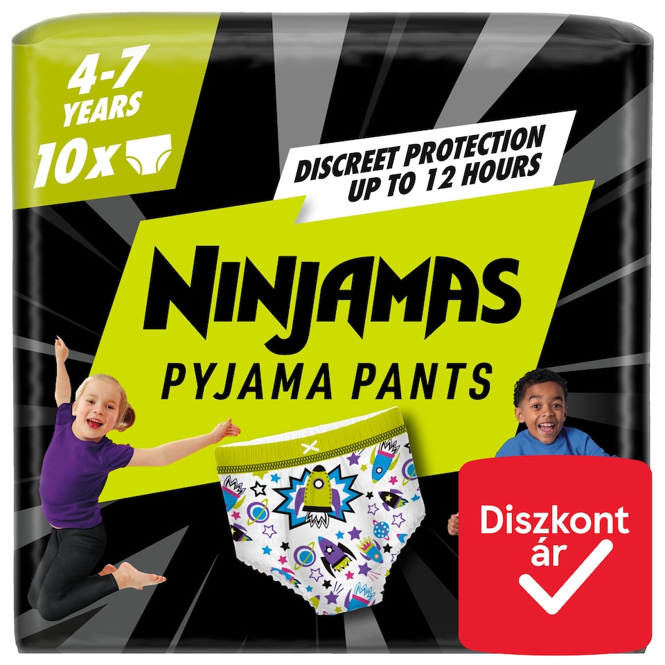 image 1 of Ninjamas Pyjama Pants Spaceships, 10 Pyjama Pants, 7 Years, 17kg-30kg