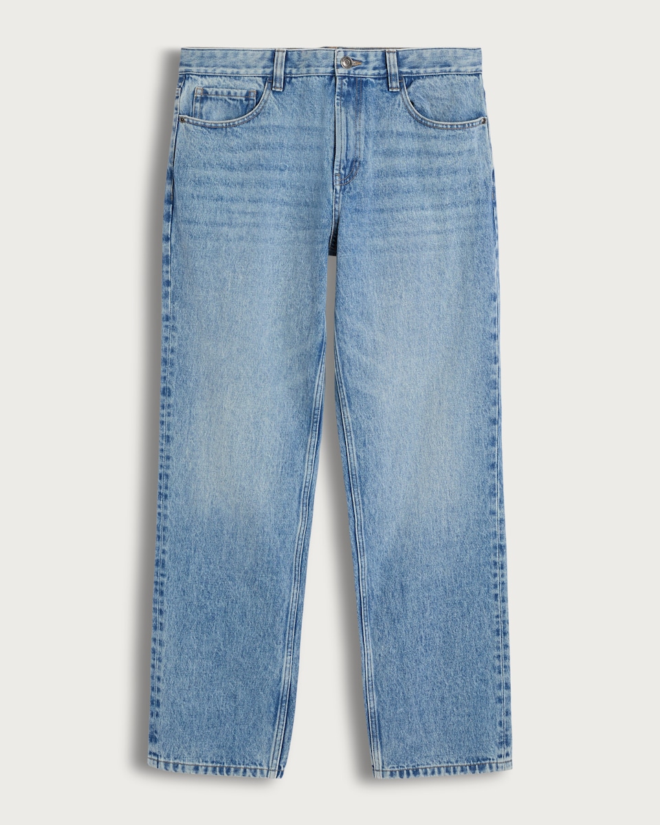 F&F Pure Cotton Relaxed Fit Denim Jeans in Blue