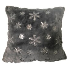Tesco Christmas Faux Fur Snowflake Cushion