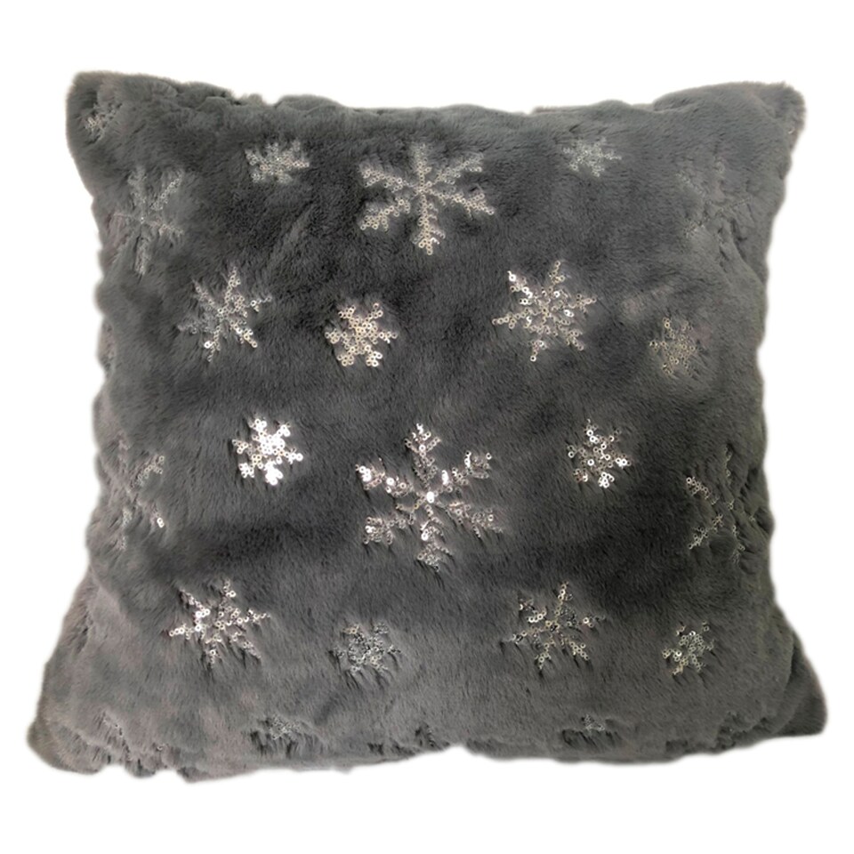 Tesco Christmas Faux Fur Snowflake Cushion