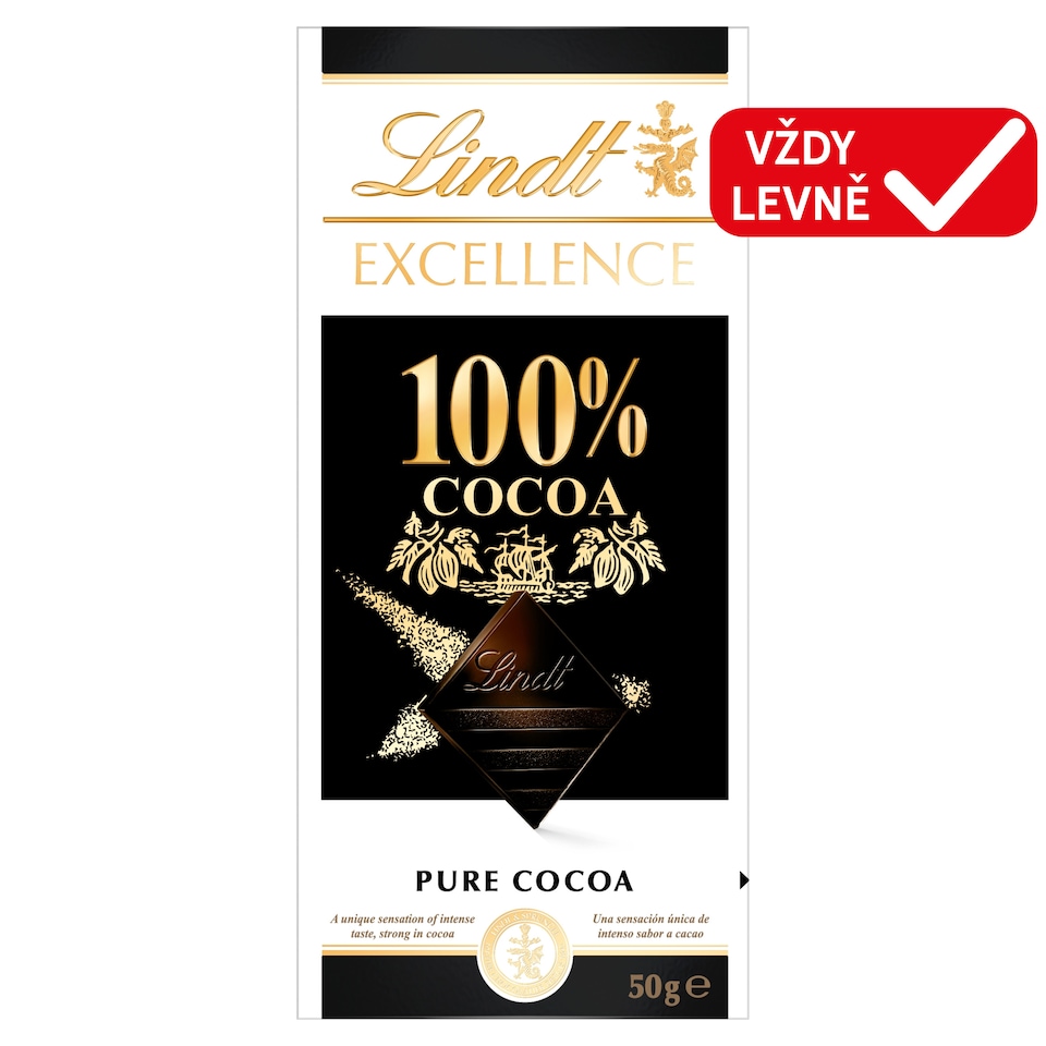 Lindt Excellence Cocoa Chart 100% 50g
