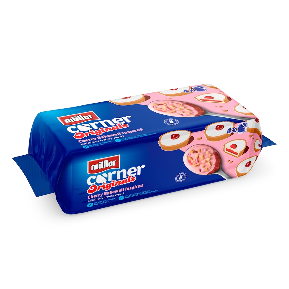 image 1 of Muller Corner Originals Yogurt - Cherry Bakewell Inspired 4 x 124g