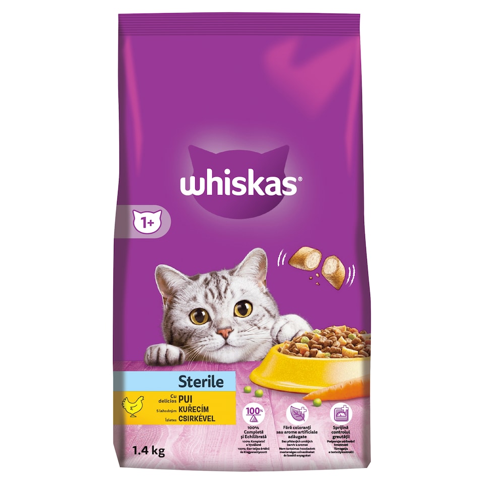 Whiskas Sterile s lahodným kuřecím 1,4kg