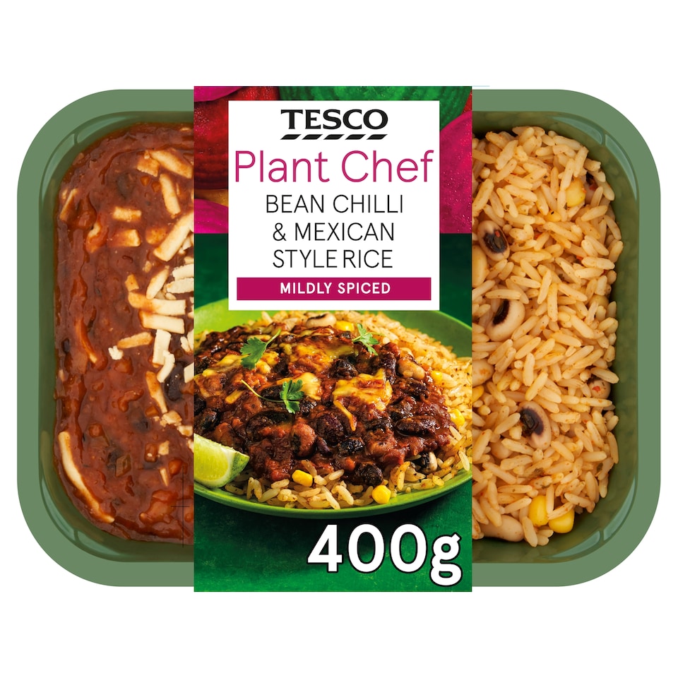 Tesco Plant Chef Bean Chilli & Mexican Style Rice 400g
