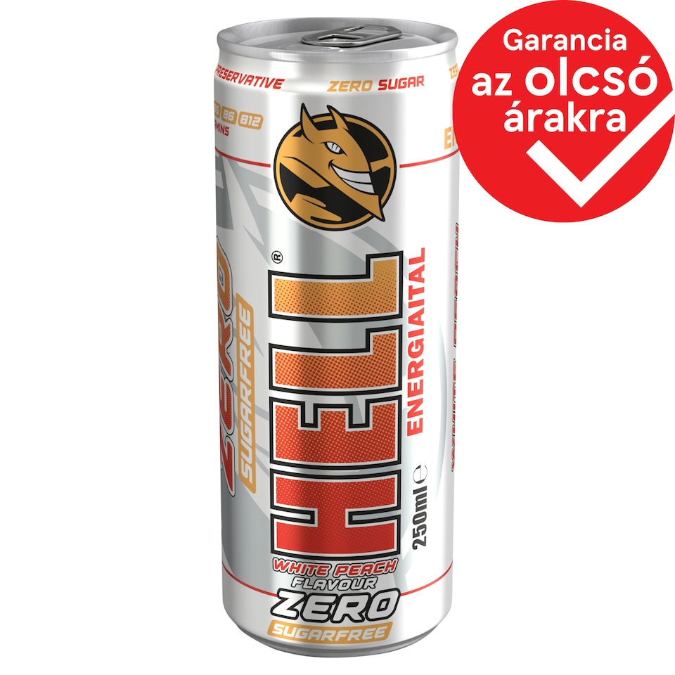 HELL ZERO fehér őszibarackízű energiaital 250 ml