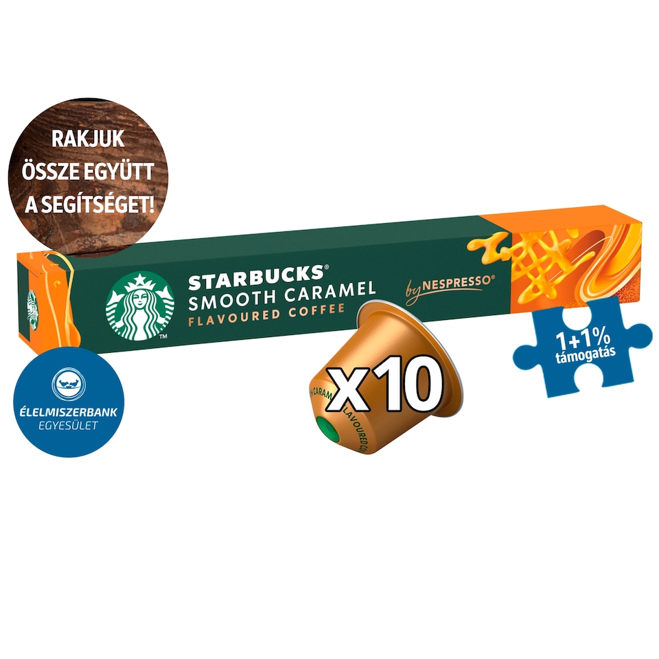 Starbucks by Nespresso Smooth Caramel karamellízű őrölt pörkölt kávé 10 kapszula 51 g