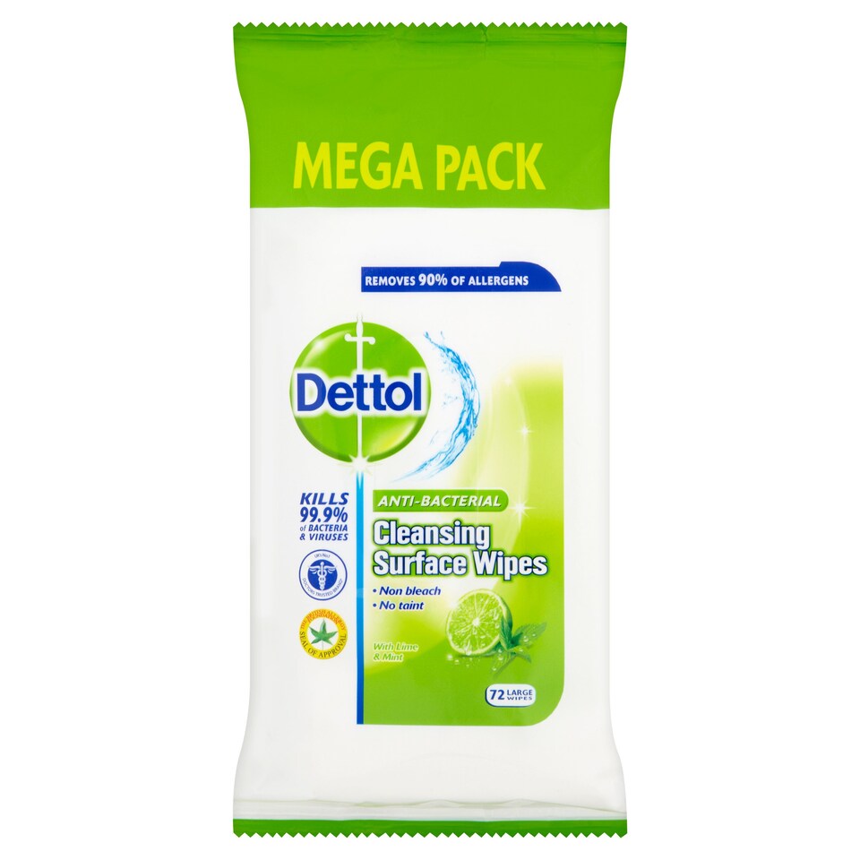 Dettol Surface Cleanser Wipes Lime & Mint 72S