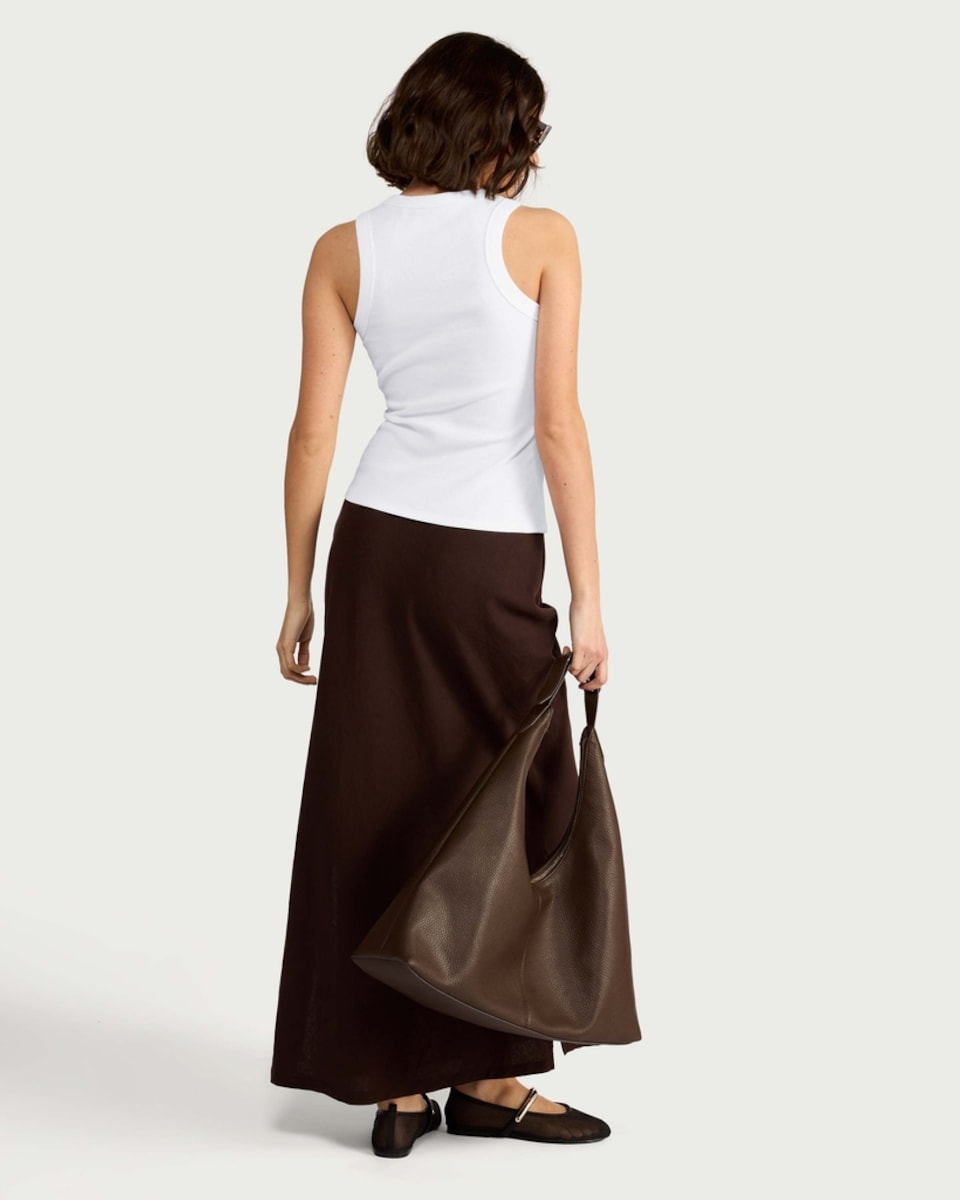 image 1 of F&F Cotton Rich Ribbed Racerback Vest in White