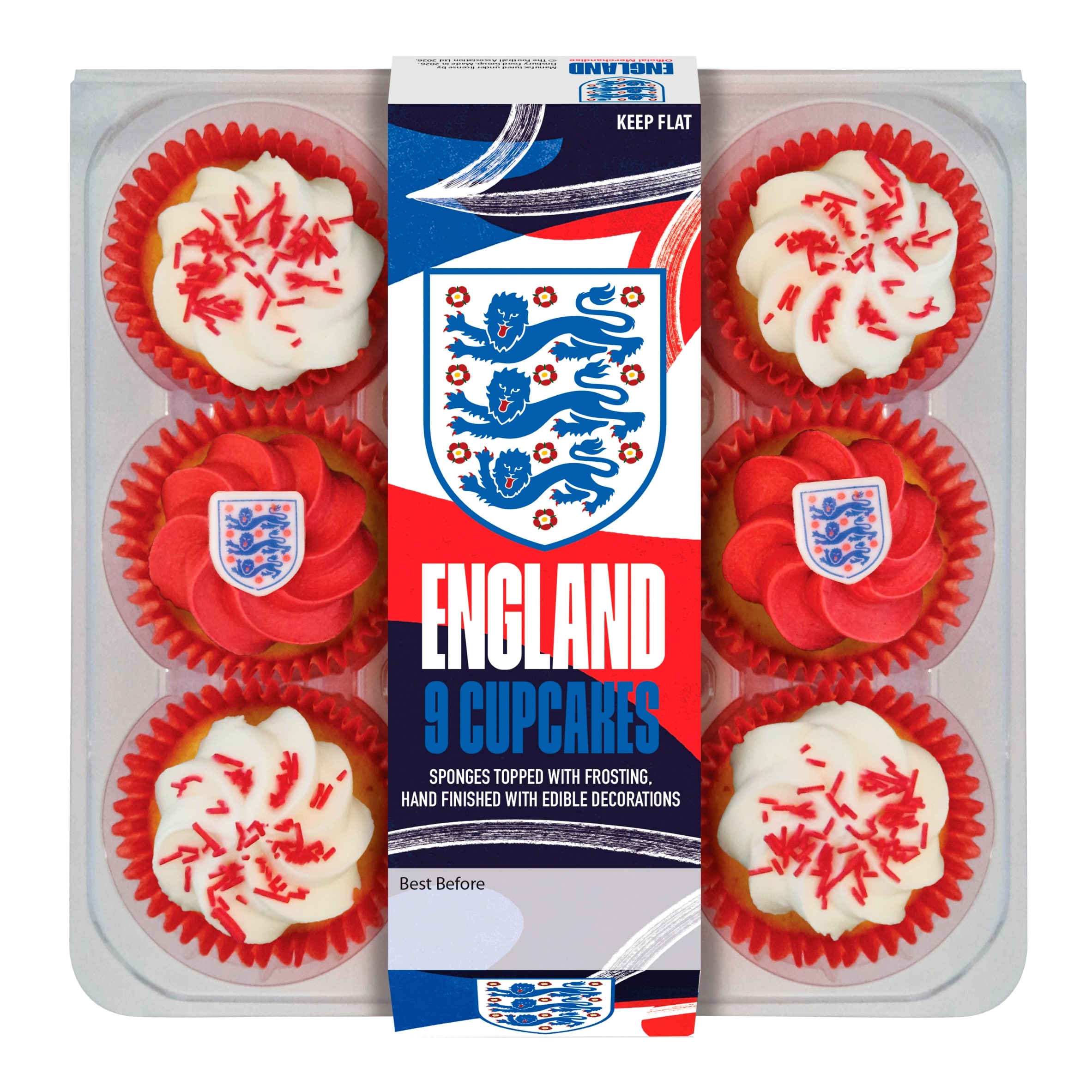 England 9 Frosted Cupcakes