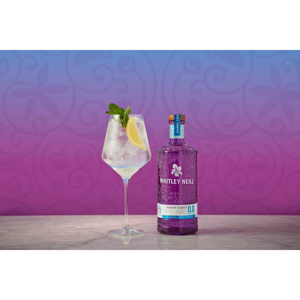 image 1 of Whitley Neill Rhubarb and Ginger Non alcoholic 0.0% Gin 70cl