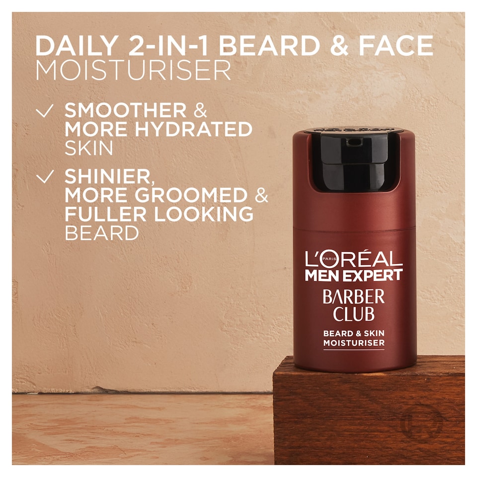 image 1 of L'Oreal Men Expert Barber Club Beard and Skin Moisturiser Cedarwood Oil & Shea Butter 50ml