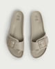 image 2 of F&F Buckle Detail Slip On Sandals in Dark Nude
