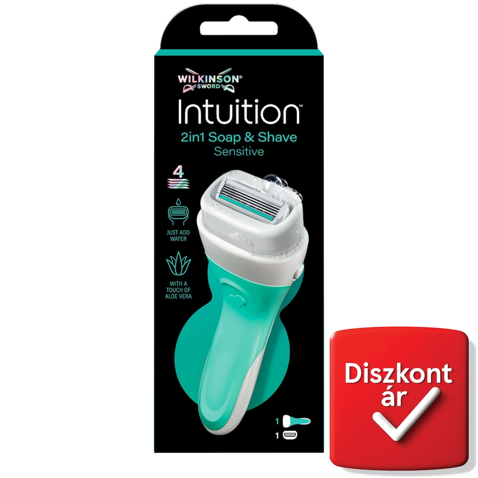 Wilkinson Sword Intuition 2in1 Soap & Shave Sensitive Razor with 4 Blades