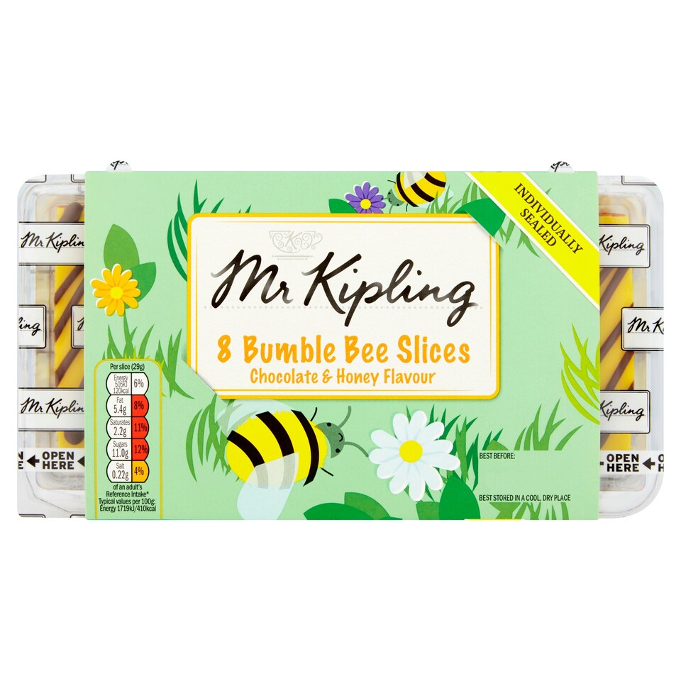 image 1 of Mr Kipling 8 Bumble Bee Chocolate & Honey Slice