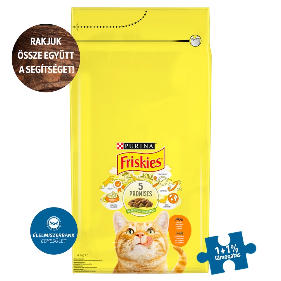 Purina Friskies csirkével és hozzáadott zöldségekkel száraz macskaeledel 4 kg