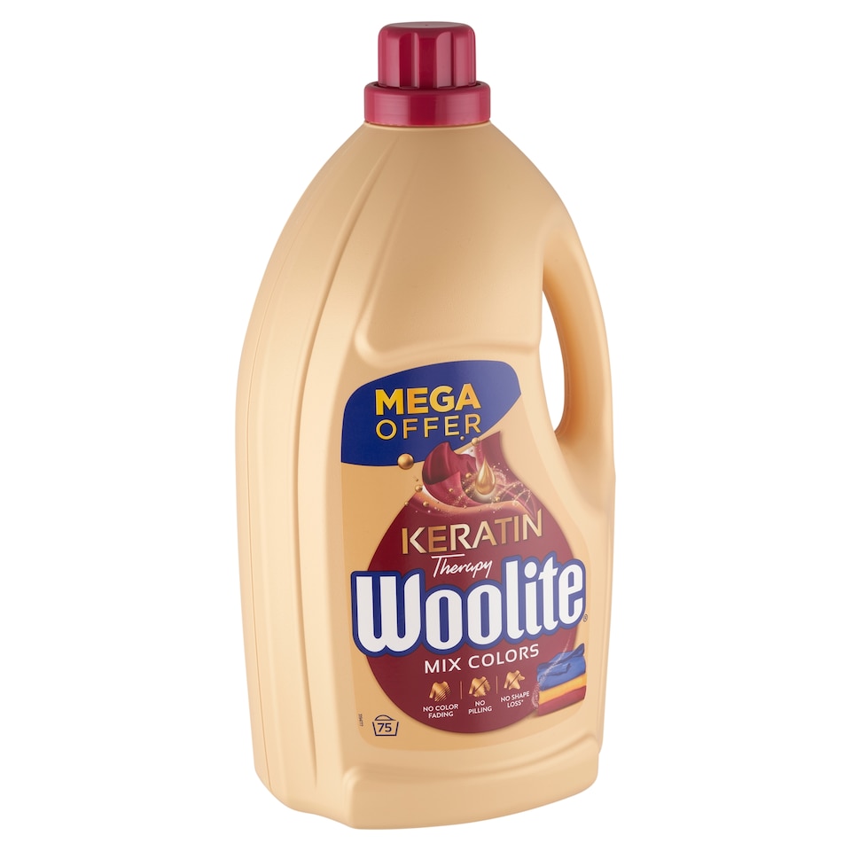 Woolite Keratin Therapy folyékony mosószer keratinnal színes ruhákhoz 75 mosás 4,5 l