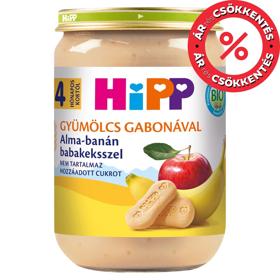 HiPP Organic Apple-Banana with Baby Biscuit Baby Dessert 4+ Months 190 g