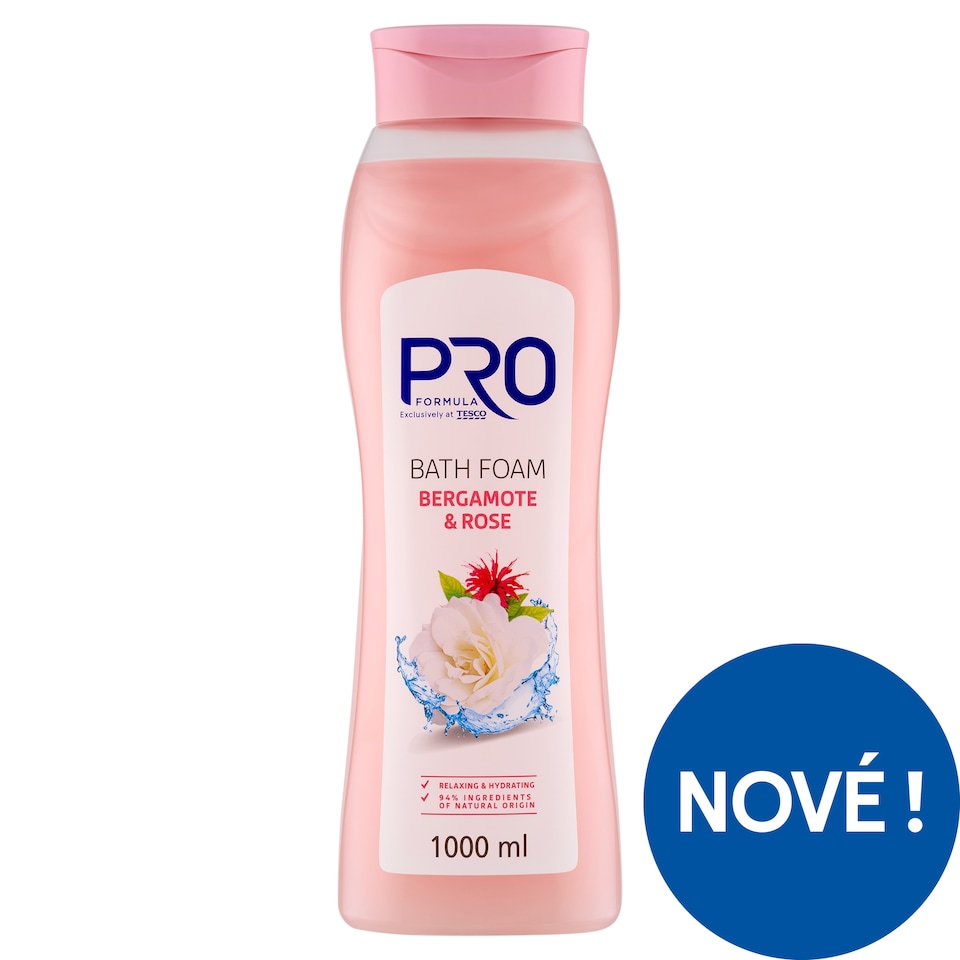 Tesco Pro Formula Pěna do koupele s vůní bergamotu a růže 1000ml