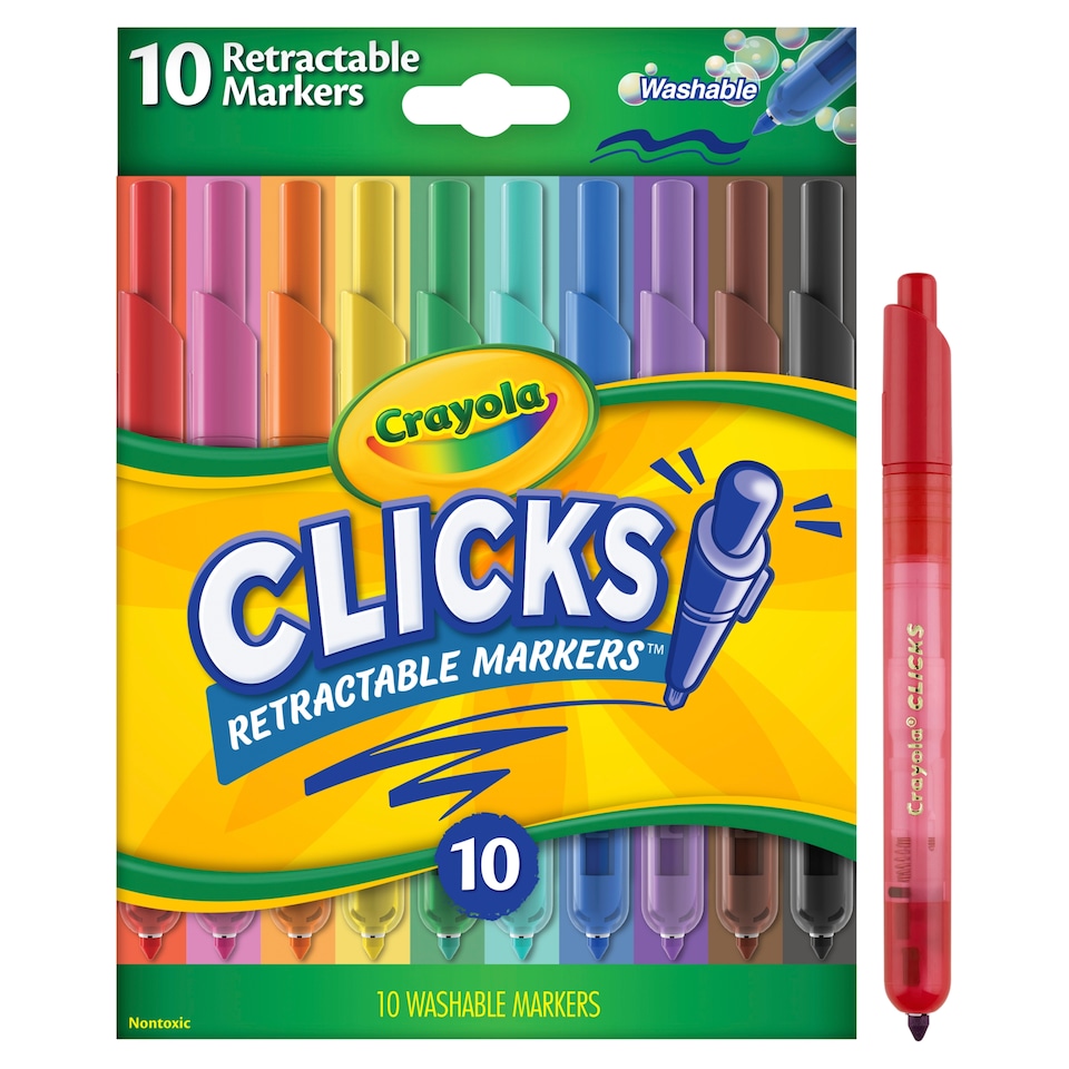 Crayola Clicks Classic Retractable Marker Pens 10 Pack
