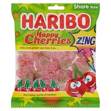 HARIBO Happy Cherries Zing 160G Clipstrip