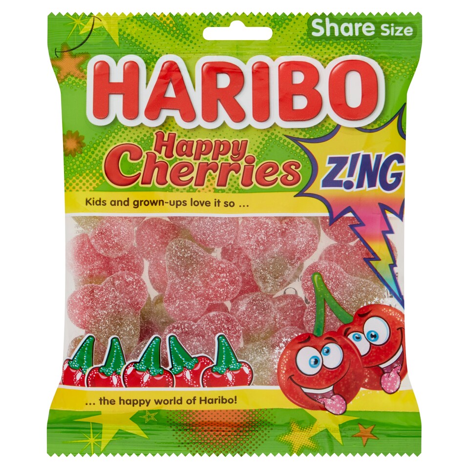HARIBO Happy Cherries Zing 160G Clipstrip