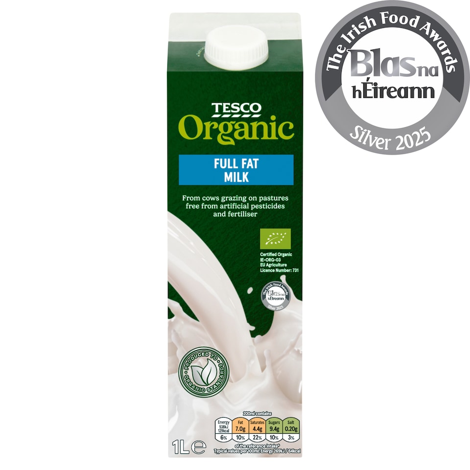 Tesco Fresh Organic Milk 1L
