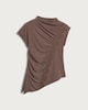 image 4 of F&F Ruched Lace Trim Short Sleeved T-Shirt in Mink