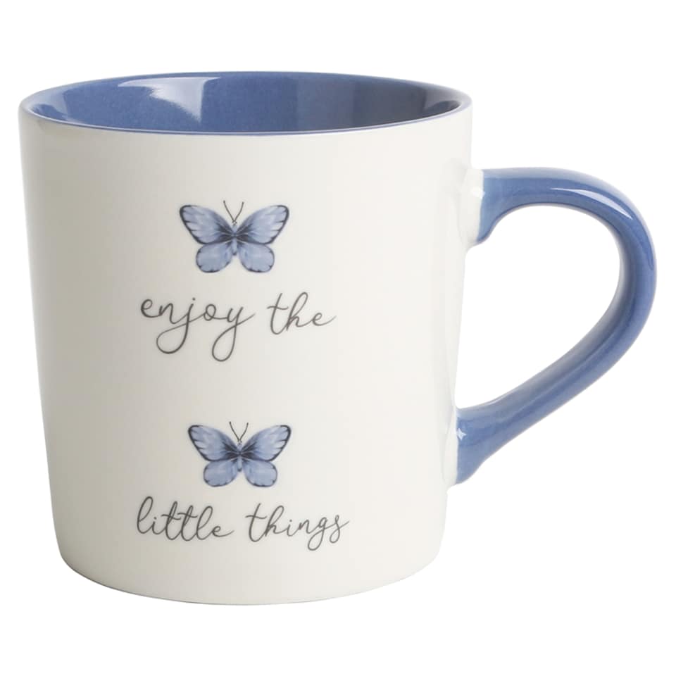 F&F Home Butterfly Slogan Mug