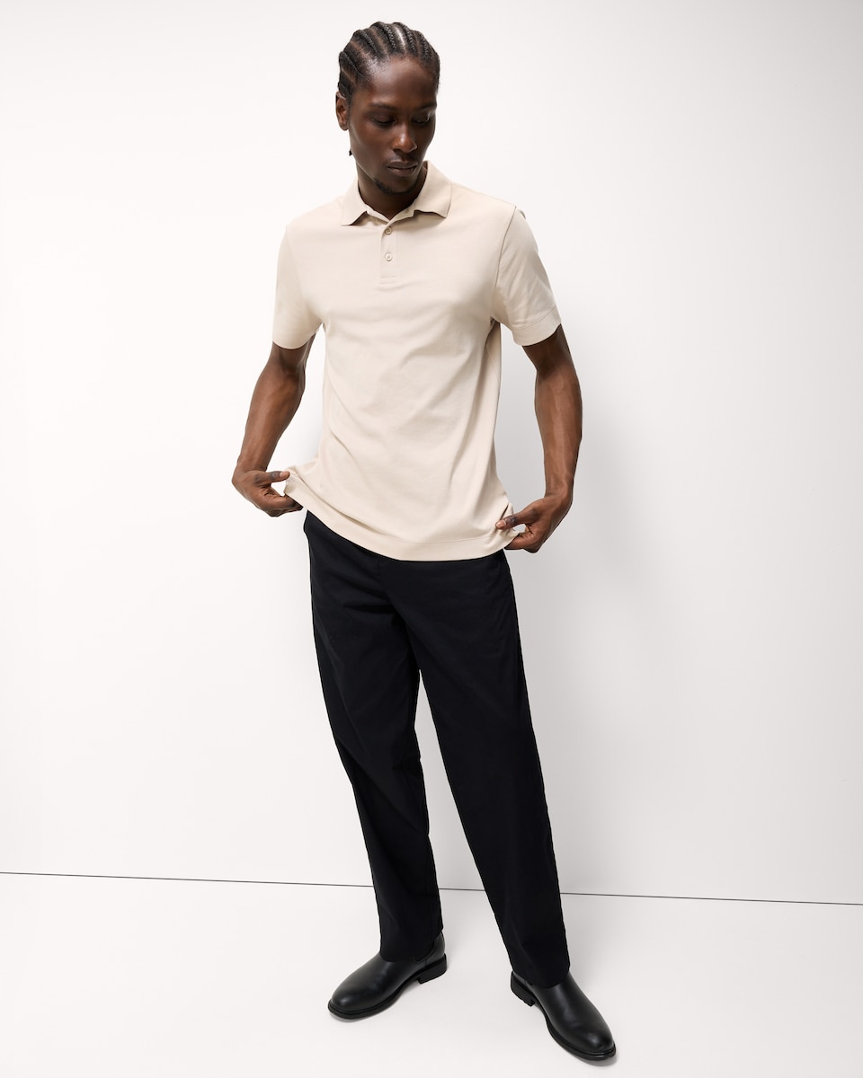 image 1 of F&F Pure Cotton Polo Shirt in Stone