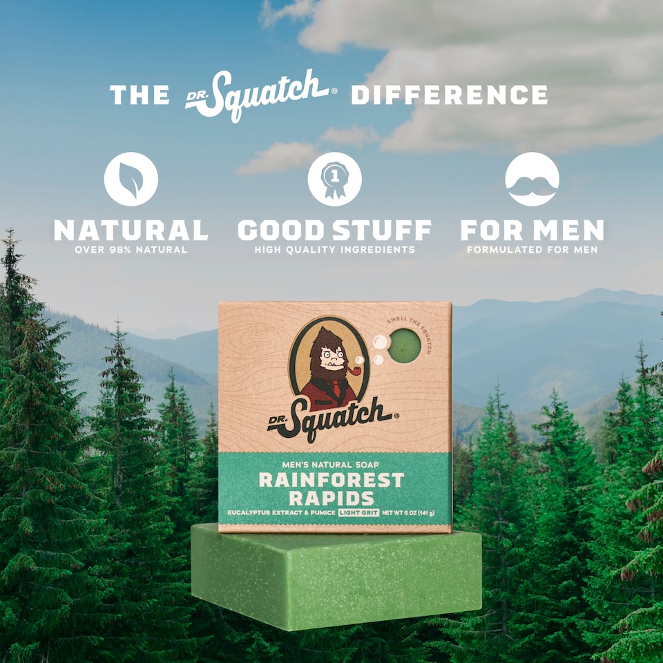 image 1 of DR. Squatch Natural Soap Bar Rainforest Rapids 141g
