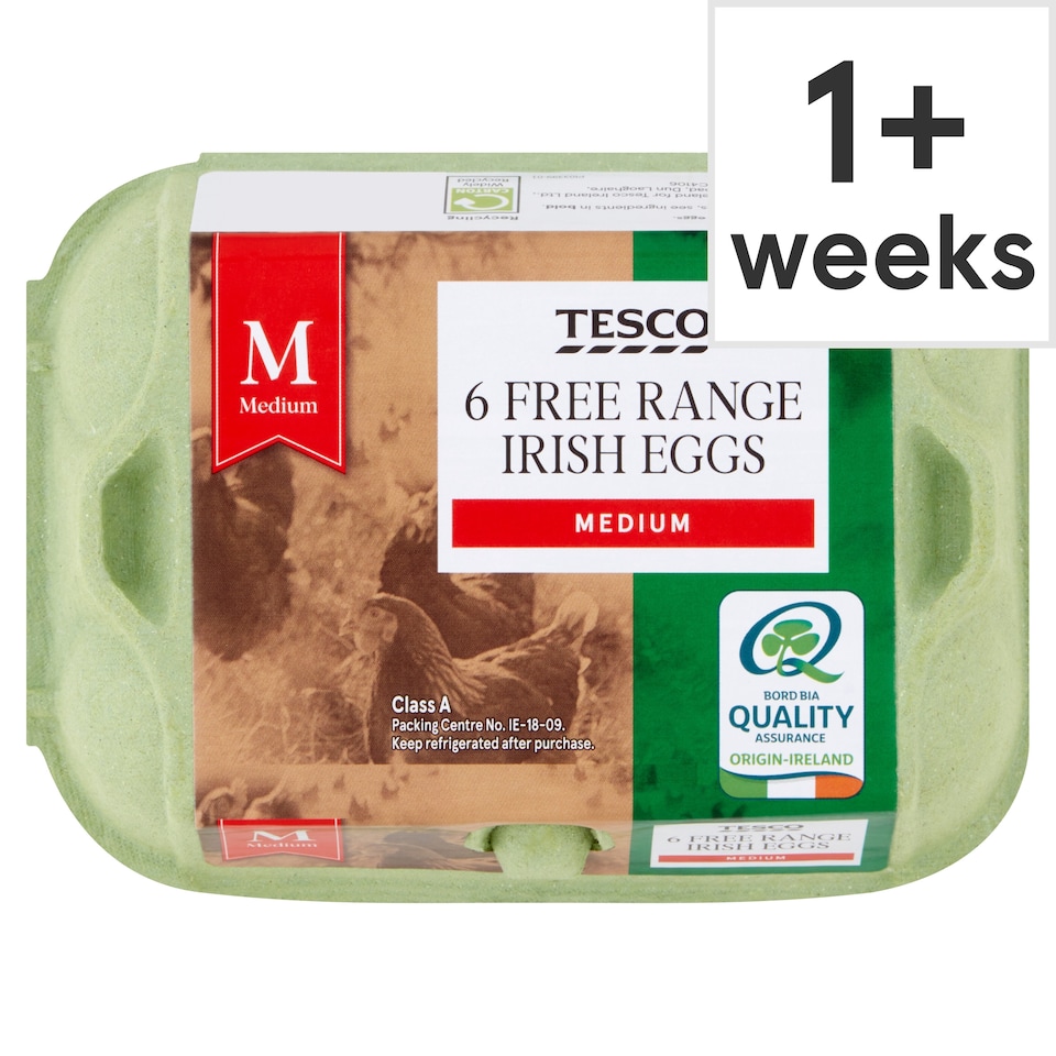Tesco Free Range Eggs Medium 6 Pack
