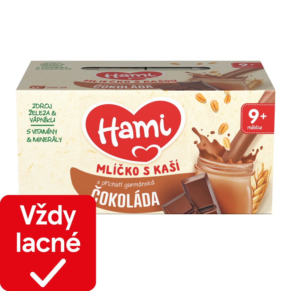 obrázok 1 z HAMI Mliečko s kašou s príchuťou gurmánskej čokolády 4x250 ml