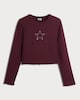 image 4 of OH ME OH MY Pure Cotton Diamanté Star Top in Purple