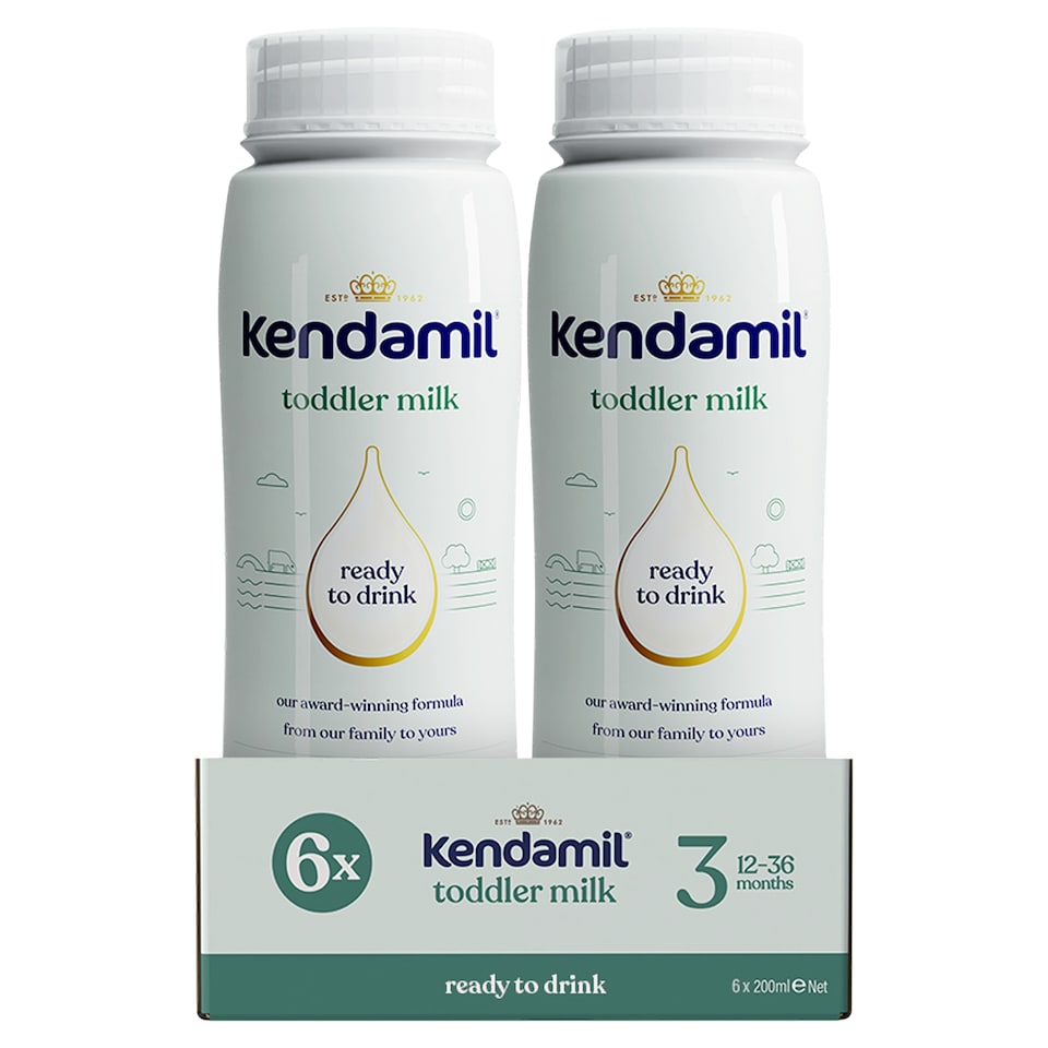  Kendamil Toddler Milk Ready to Feed 12 - 36 Months 6X200ml