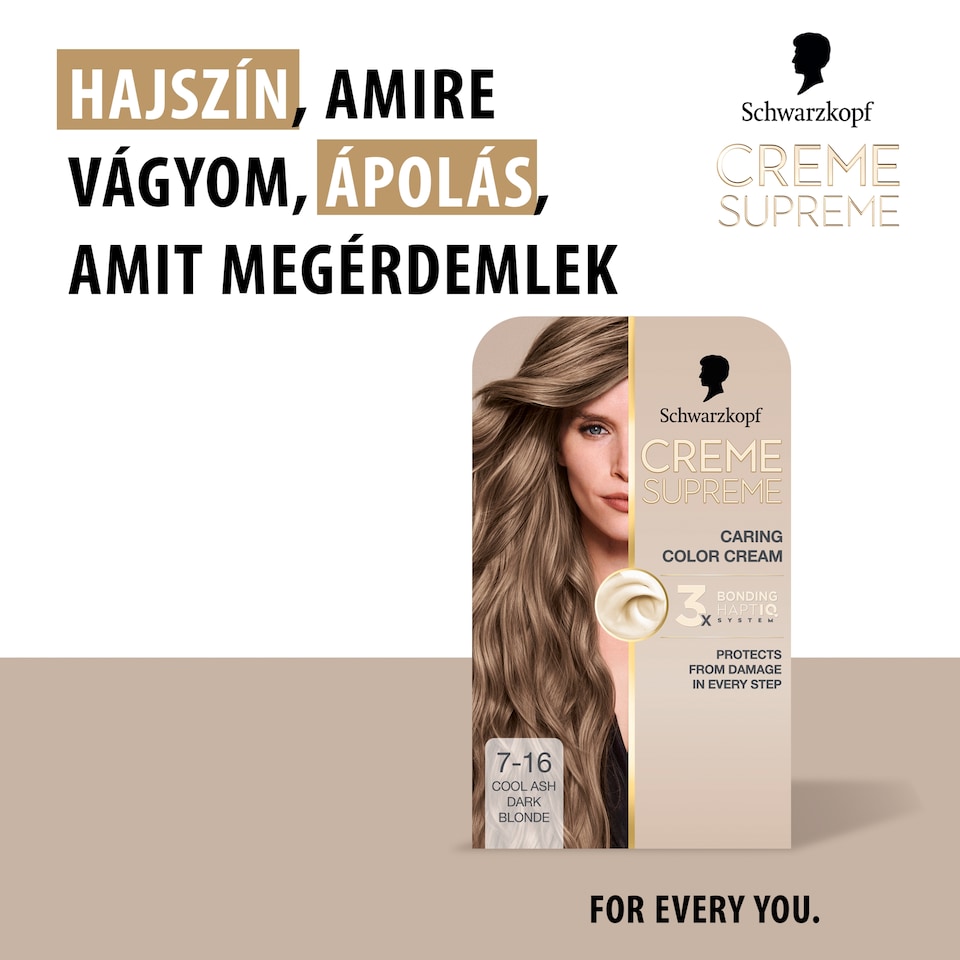 image 1 of Schwarzkopf Creme Supreme Permanent Color Creme 7-16 Cool Ash Blonde