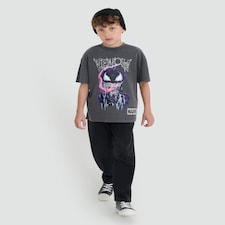 Marvel Venom Print Pure Cotton Short Sleeved T-Shirt in Grey