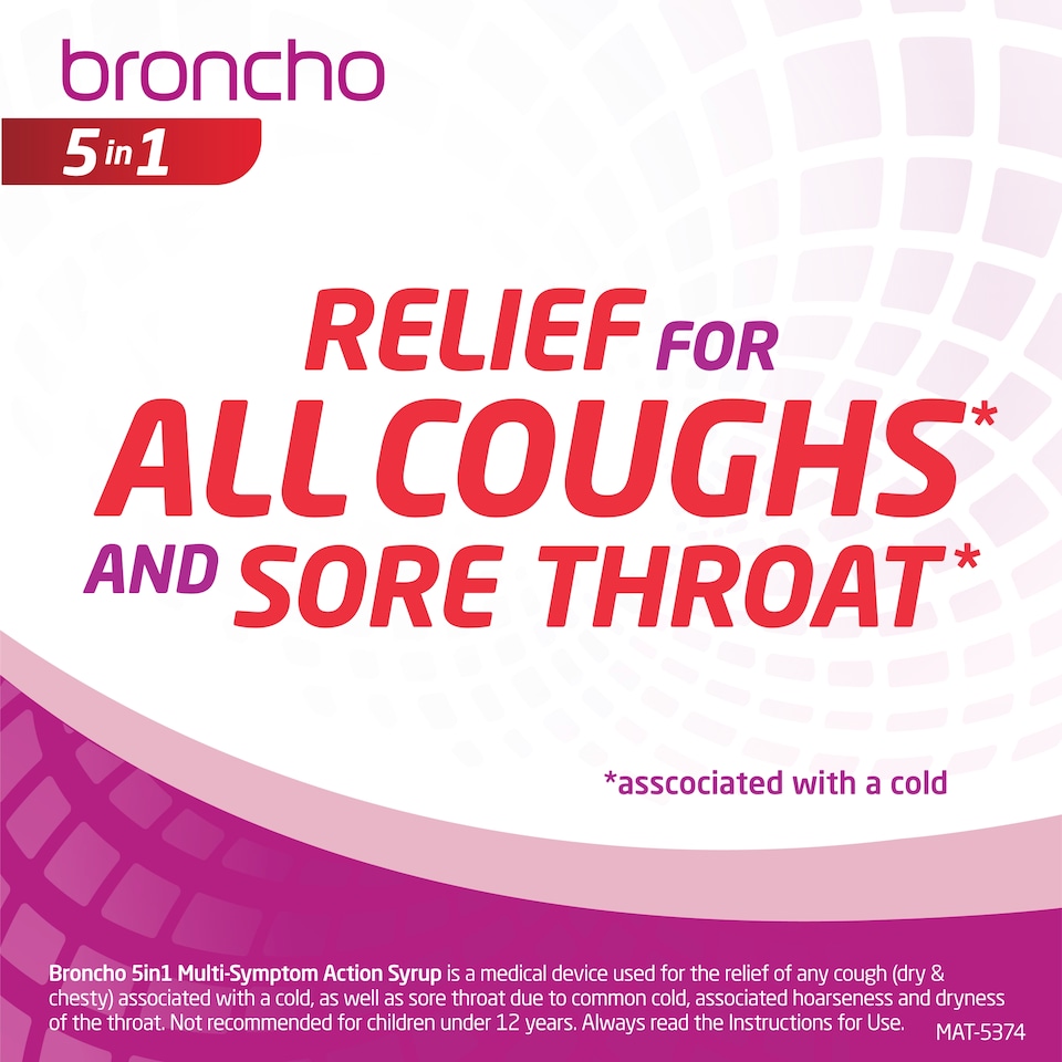 image 1 of BRONCHO 5 in 1 Multi Symptom Syrup 120ml