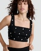 image 2 of The F&F Edit Diamanté Embellished Square Neck Co-ord Cami in Black