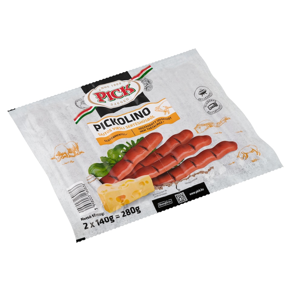 PICK Pickolino sajtos virsli sertéshúsból 2 x 140 g (280 g)  1. kép