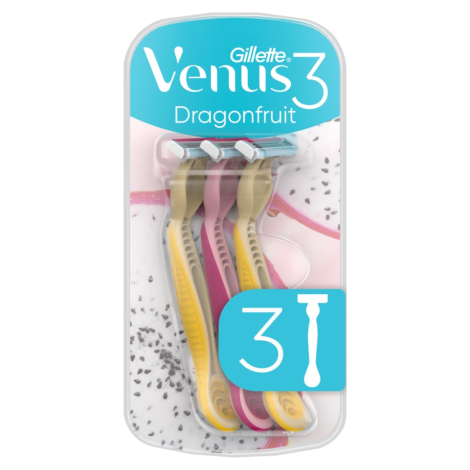 image 1 of Gillette Venus 3 Dragonfruit Disposable Razors, Pack Of 3