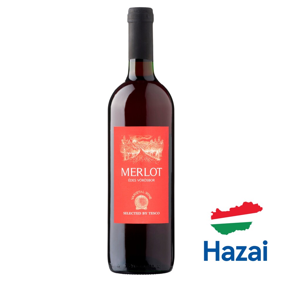 Tesco Merlot édes vörösbor 750 ml