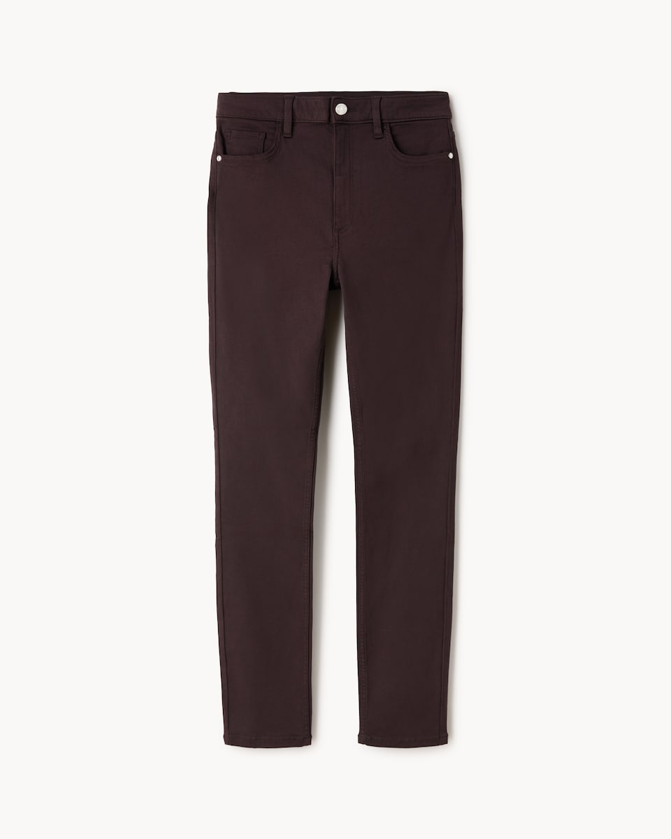 image 1 of F&F Mid Rise Cigarette Jeans in Chocolate