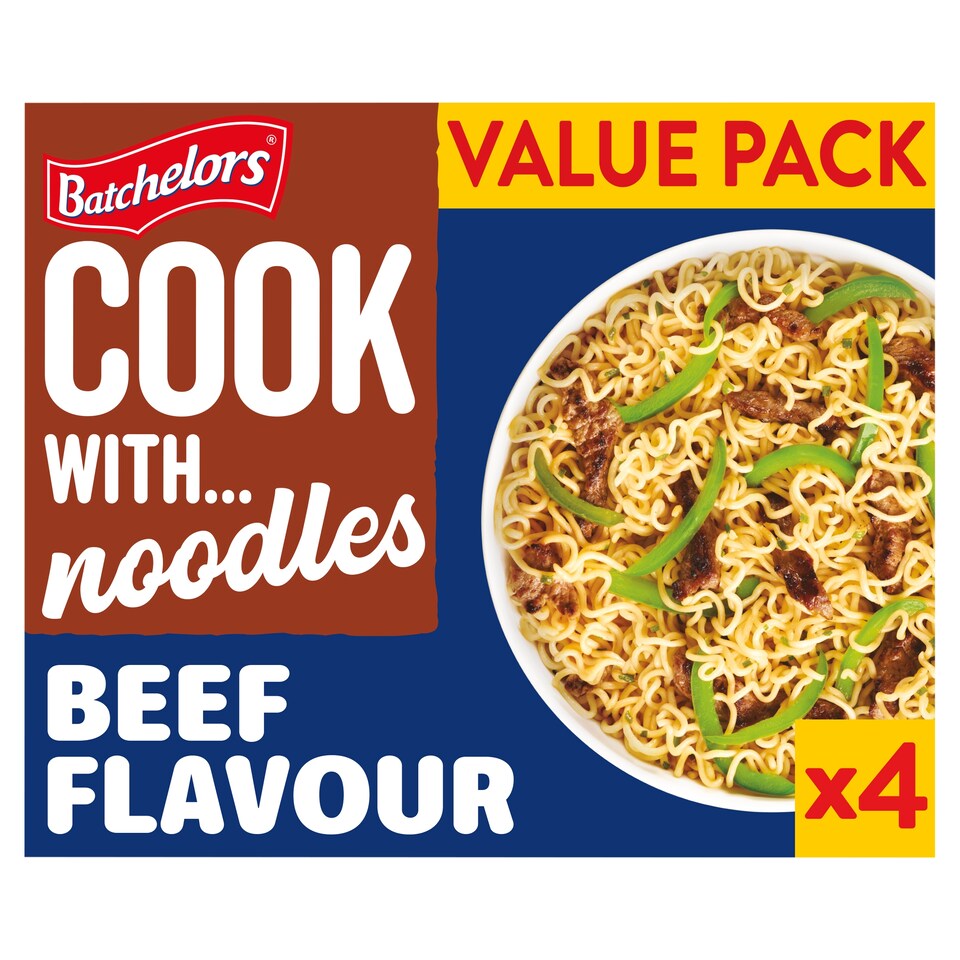 image 1 of Batchelors Cook With Noodles Beef Flavour 4X60g