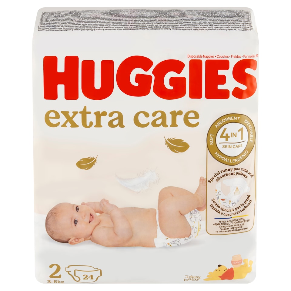 image 1 of Huggies Extra Care Diapers Size 2, Children 3-6 kg 24 pcs