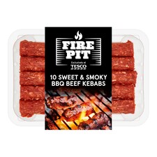 Tesco Fire Pit 10 Bbq Beef Kebabs 400G