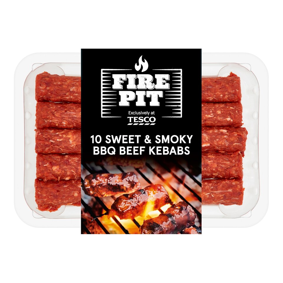 Tesco Fire Pit 10 Bbq Beef Kebabs 400G