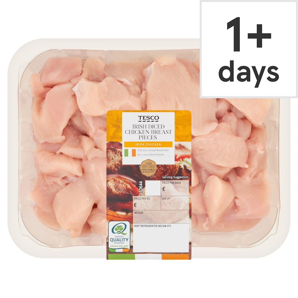 Tesco Irish Diced Chicken Breast Pieces 800G