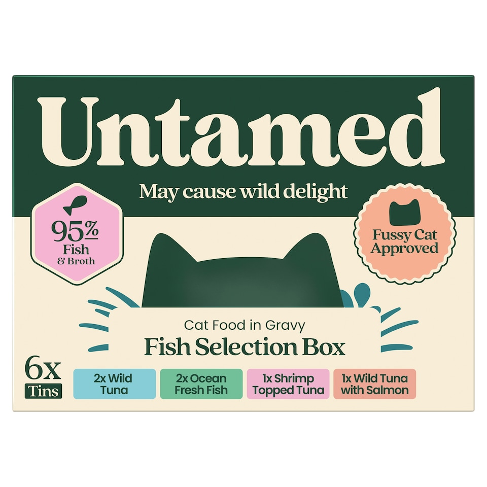 image 1 of Untamed Fish Selection Box in Gravy Cat Food 6 x 75G